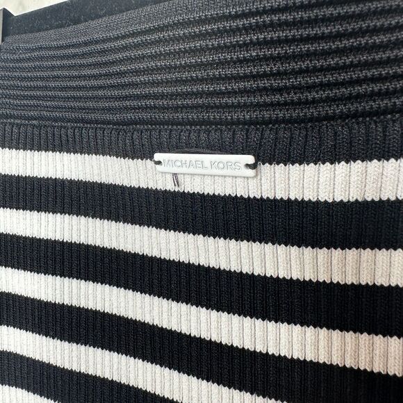 Michael Kors Black & White Striped Stretch Bodycon Tube Maxi Skirt XS - Picture 7 of 12